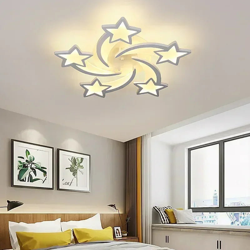 Home Decor Stars LED Ceiling Light Fixtures for Living Room Decoration Lighting Led Lamp Bedroom with Remote Control