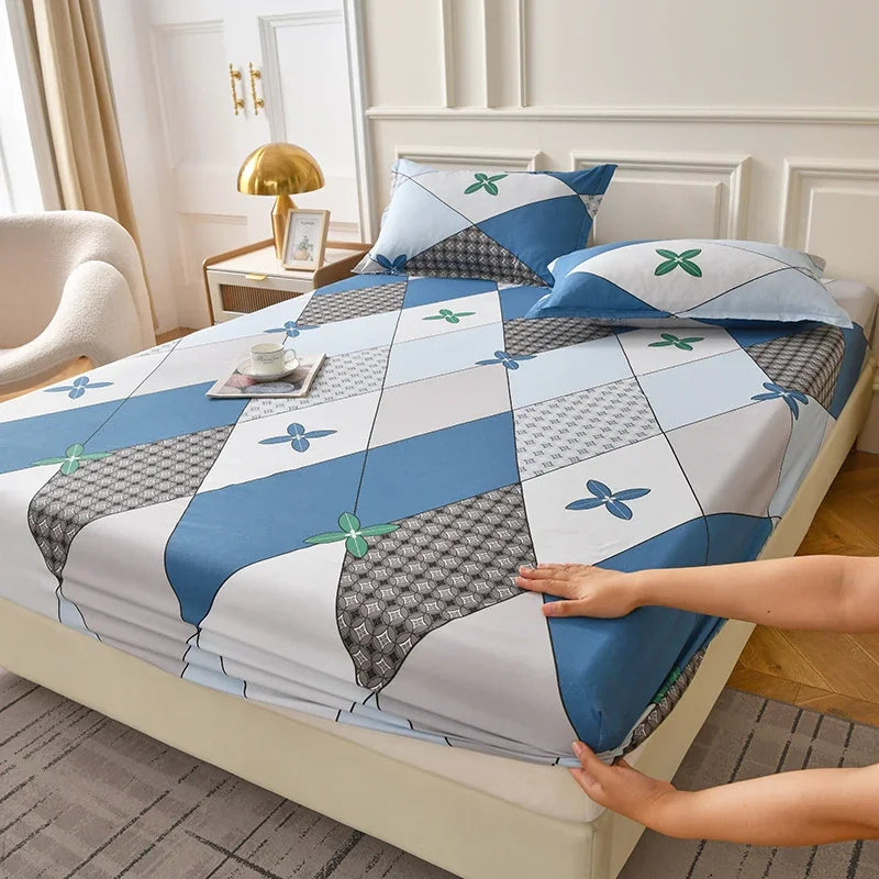 Fitted Sheet Set Floral Style Bed Cover Pillowcase постельное бельё Home Elastic Bedsheet Skin-friendly Bed Linen