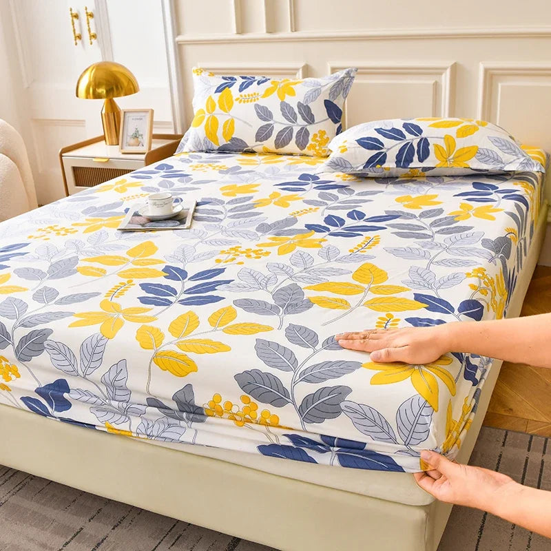 Fitted Sheet Set Floral Style Bed Cover Pillowcase постельное бельё Home Elastic Bedsheet Skin-friendly Bed Linen