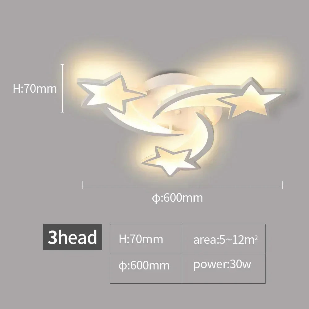 Home Decor Stars LED Ceiling Light Fixtures for Living Room Decoration Lighting Led Lamp Bedroom with Remote Control