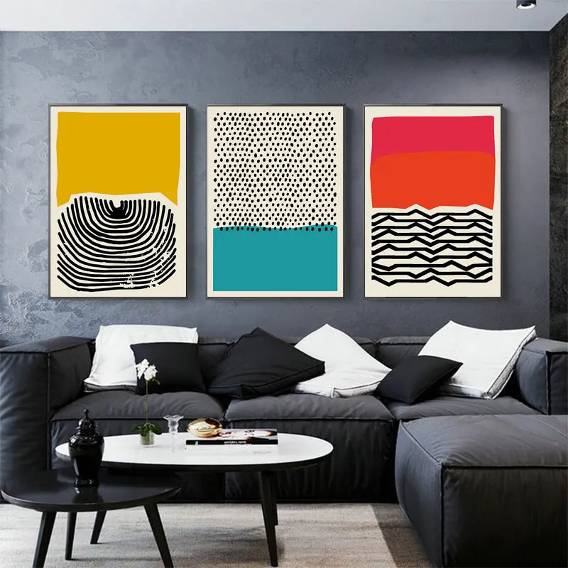 Wall Art Canvas Painting Home Decoration Modern Multicolored Abstract Geomotric Picture Prints Nordic Posters Modern Living Room