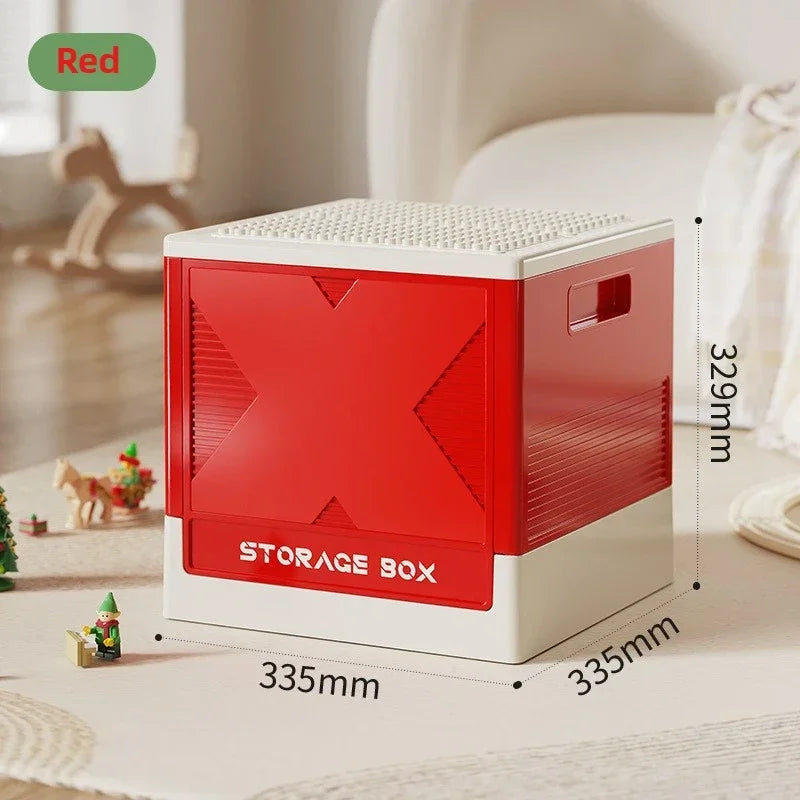 Household large capacity storage box, multifunctional storage box, building block storage box, children's toy storage box