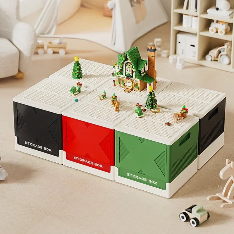 Household large capacity storage box, multifunctional storage box, building block storage box, children's toy storage box